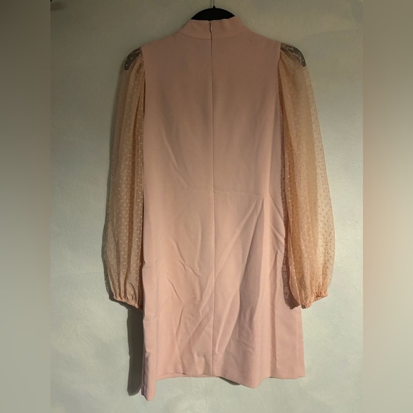 Bow Neck Long Sleeve Shift Dress - Picture 6 of 7